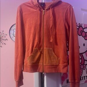Orange Women's Jacket with Hood